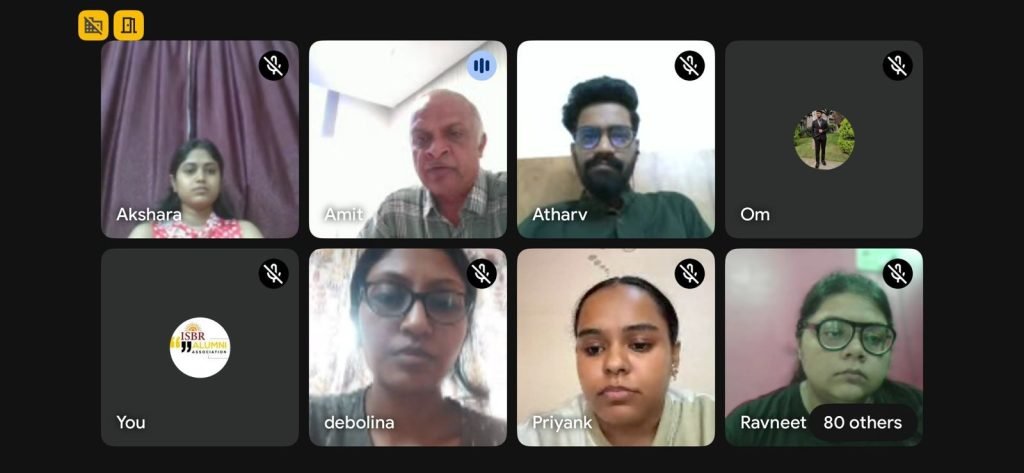 PGDM students at ISBR attending an online career session with ANZ Credit Officer.