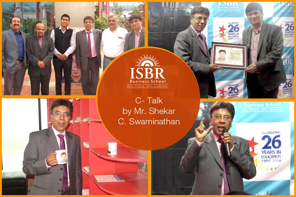 C- Talk by Mr. Shekar C. Swaminathan @ ISBR