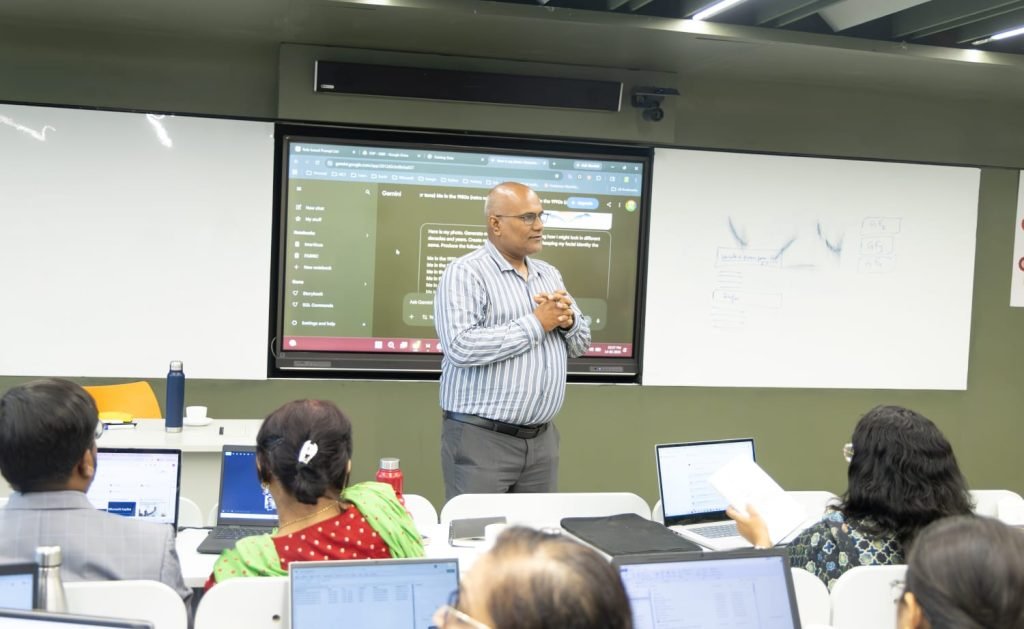 Faculty members attending an AI for Management Educators workshop at ISBR Business School