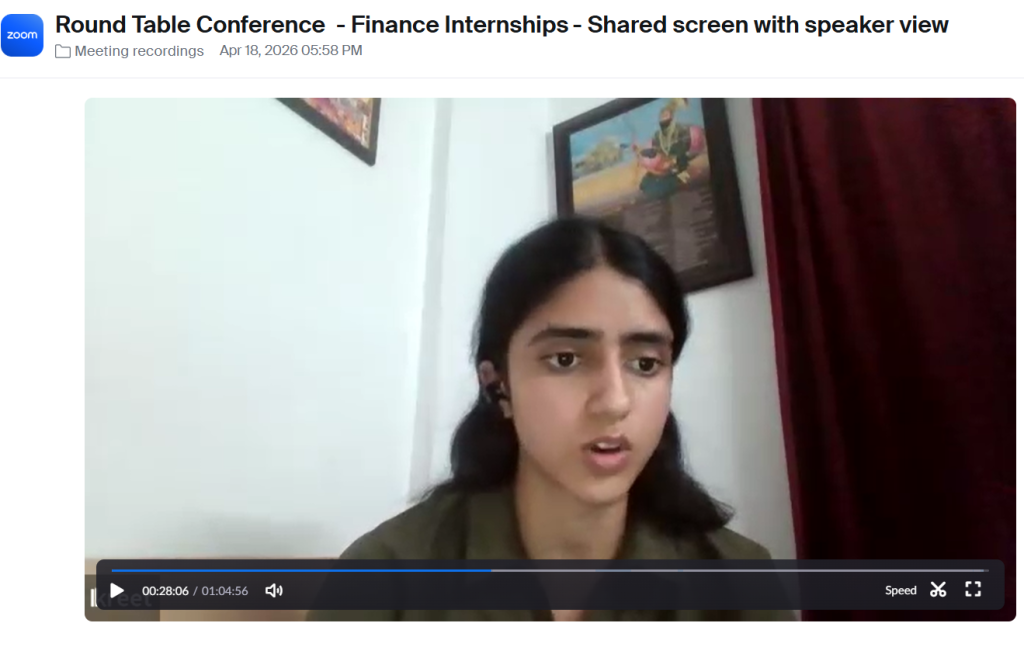 Students attending a finance internship