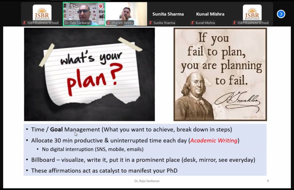 FPM scholars attending a virtual research proposal masterclass