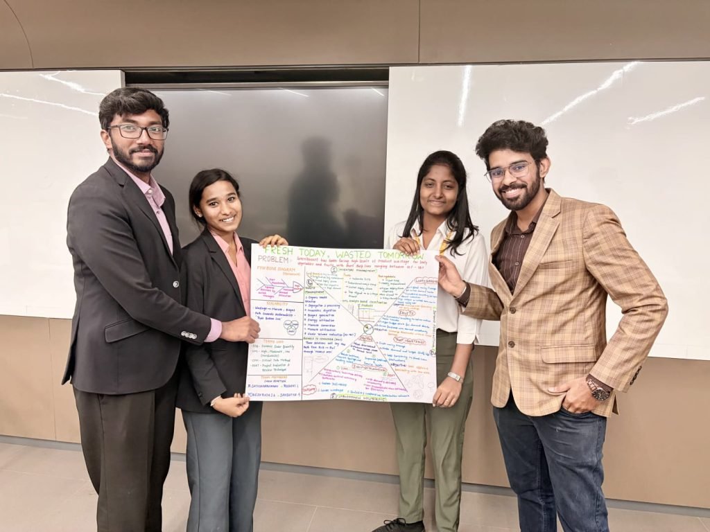 Operations management students presenting solutions during the Supply Chain Management.