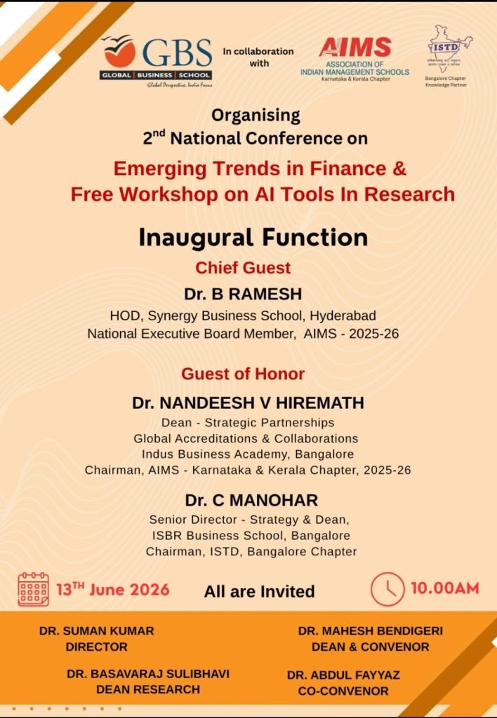 Global Business School hosts National Conference on Emerging Finance Trends and AI in Research.